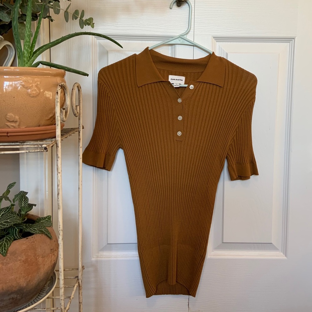 Frank And Oak | Ribbed Polo Top